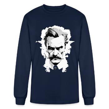 Nietzsche in Rorschach Style - Men's Long Sleeve T-Shirt - navy - Front
