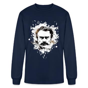 Friedrich Nietzsche: Minimalist Portrait - Men's Long Sleeve T-Shirt - navy - Front