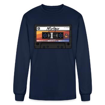 Mixtape Audio Cassette Tape 90s Party 80s Outfit - Men's Long Sleeve T-Shirt - navy - Front
