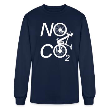 No CO2 Bike Riding Climate Change No Emissions MTB - Men's Long Sleeve T-Shirt - navy - Front