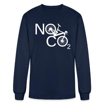 No CO2 Bike Riding Climate Change No Emissions MTB - Men's Long Sleeve T-Shirt - navy - Front