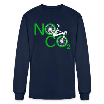 No CO2 Bike Riding Climate Change No Emissions MTB - Men's Long Sleeve T-Shirt - navy - Front