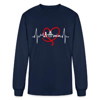 Bochum Skyline Heartbeat Ruhrpott Germany Lover - Men's Long Sleeve T-Shirt - navy - Front