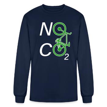 No CO2 Bike Riding Climate Change No Emissions MTB - Men's Long Sleeve T-Shirt - navy - Front
