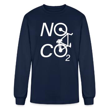 No CO2 Bike Riding Climate Change No Emissions MTB - Men's Long Sleeve T-Shirt - navy - Front