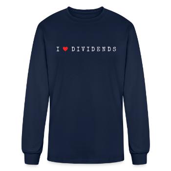 I Love Dividends Stock Exchange Trading Dividend - Men's Long Sleeve T-Shirt - navy - Front