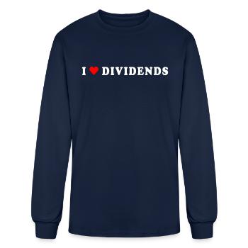 I Love Dividends Stock Exchange Trading Dividend - Men's Long Sleeve T-Shirt - navy - Front