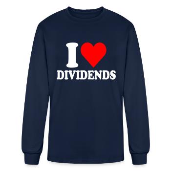 I Love Dividends Stock Exchange Trading Dividend - Men's Long Sleeve T-Shirt - navy - Front