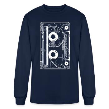 Cassette Tape 90s Party 80s Outfit Audio Music Mix - Men's Long Sleeve T-Shirt - navy - Front