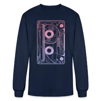 Cassette Tape 90s Party 80s Outfit Audio Music Mix - Men's Long Sleeve T-Shirt - navy - Front