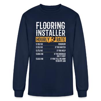 Flooring Installer hourly rates, flooring installe - Men's Long Sleeve T-Shirt - navy - Front