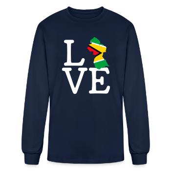 guyana love, guyana - Men's Long Sleeve T-Shirt - navy - Front