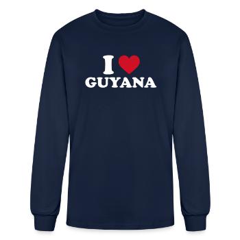 i love guyana, guyana - Men's Long Sleeve T-Shirt - navy - Front