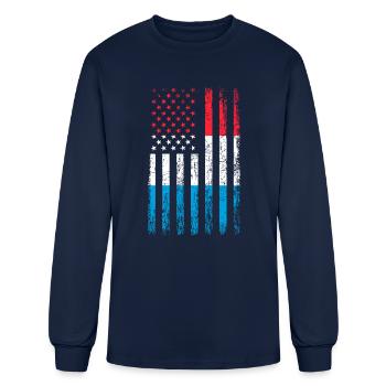 Luxembourg American flag, Luxembourger - Men's Long Sleeve T-Shirt - navy - Front