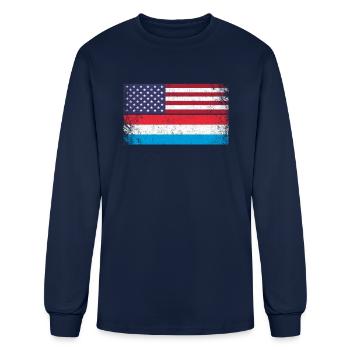 Luxembourg American flag, Luxembourger - Men's Long Sleeve T-Shirt - navy - Front