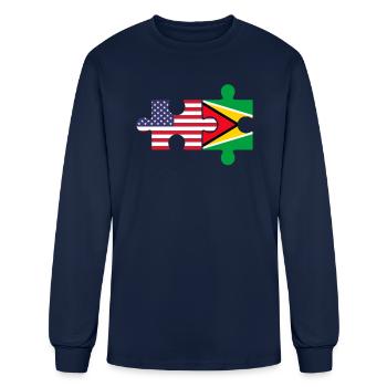 Guyana american flag, Guyana - Men's Long Sleeve T-Shirt - navy - Front