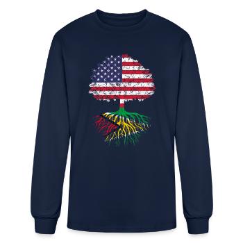 Guyana american flag tree, Guyana - Men's Long Sleeve T-Shirt - navy - Front