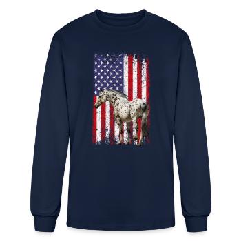appaloosa equestrian horse - Men's Long Sleeve T-Shirt - navy - Front
