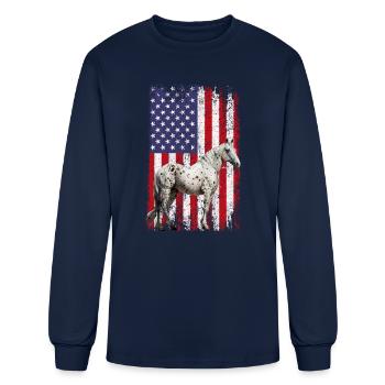 appaloosa equestrian horse - Men's Long Sleeve T-Shirt - navy - Front