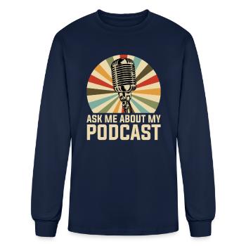 Podcast Podcaster - Men's Long Sleeve T-Shirt - navy - Front