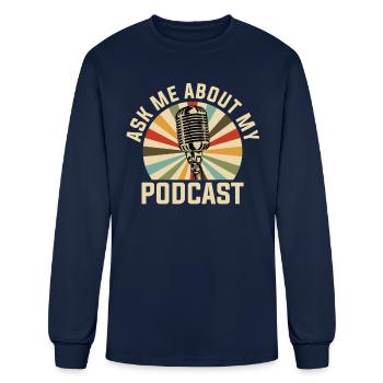 Podcast Podcaster - Men's Long Sleeve T-Shirt - navy - Front