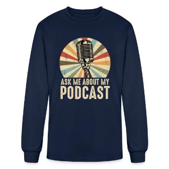 Podcast Podcaster - Men's Long Sleeve T-Shirt - navy - Front