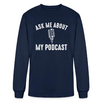 Podcast Podcaster - Men's Long Sleeve T-Shirt - navy - Front
