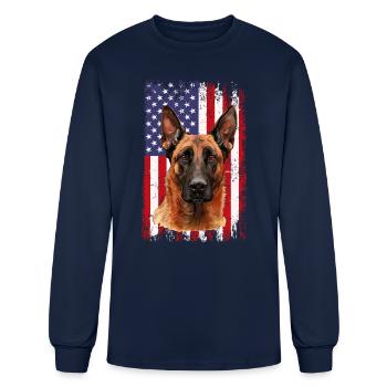 Belgian Malinois - Men's Long Sleeve T-Shirt - navy - Front