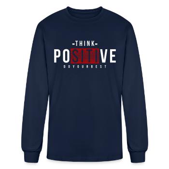 Think Positive - Men's Long Sleeve T-Shirt - navy - Front