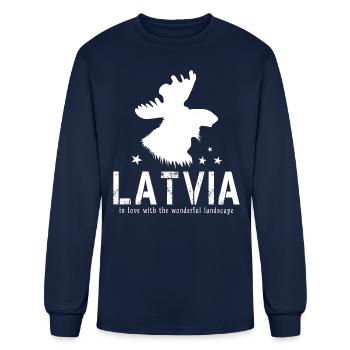 Latvia Lettland weiß - Men's Long Sleeve T-Shirt - navy - Front