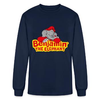 Benjamin the Elephant Logo - Men's Long Sleeve T-Shirt - navy - Front