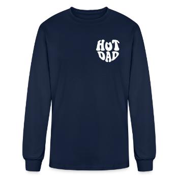 Hot Dad Heart Logo - Customizable color - Men's Long Sleeve T-Shirt - navy - Front