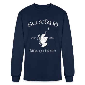 Carte de l'Ecosse Vintage - T-shirt à manches longues Homme - marine - Devant