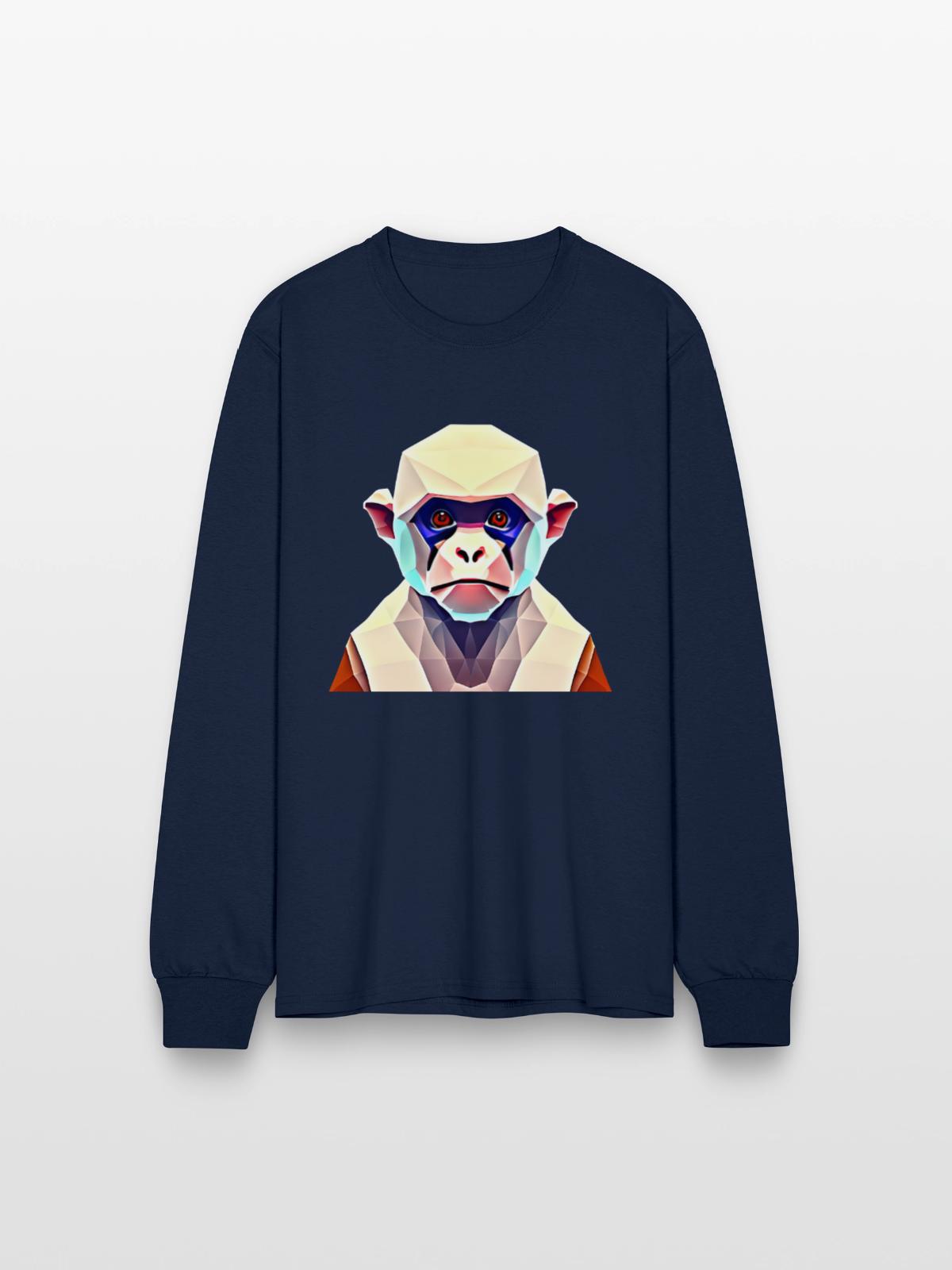 Polygon monkey - Men's Long Sleeve T-Shirt - navy - Front