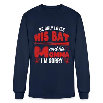 Baseball Bat And Baseball Mother - Men's Long Sleeve T-Shirt - navy - Front