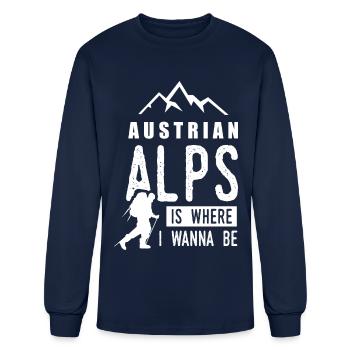 Austrian Alps Mountain Hiking Alpine - Men's Long Sleeve T-Shirt - navy - Front