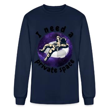I need a private space - Men's Long Sleeve T-Shirt - navy - Front