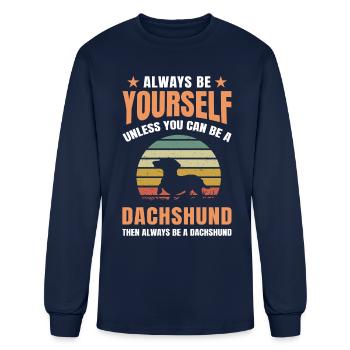 Dachshund Gift Dixie Wiener Doxie Dackel - Men's Long Sleeve T-Shirt - navy - Front