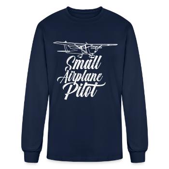 Pilote de petit avion privé - T-shirt à manches longues Homme - marine - Devant