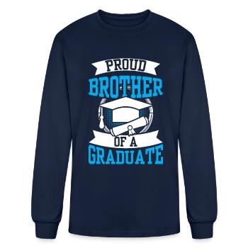 Fier frère d’un diplômé diplômé - T-shirt à manches longues Homme - marine - Devant