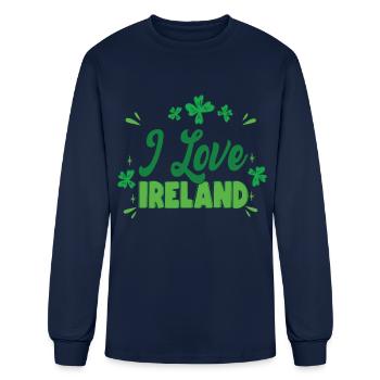 I Love Ireland St. Patricks Day Irish Leprechaun - Men's Long Sleeve T-Shirt - navy - Front