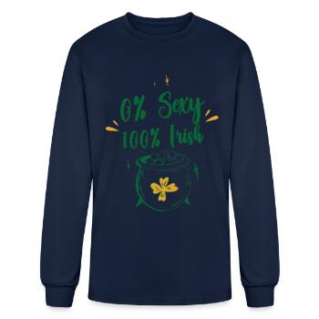 0 Percent Sexy 100 Percent Irish Gaelic Ireland - Men's Long Sleeve T-Shirt - navy - Front