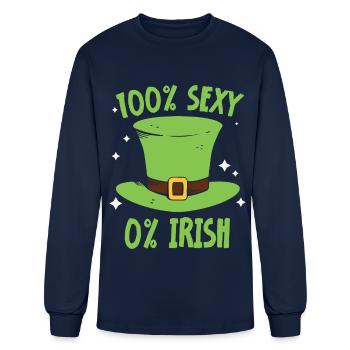 100 Percent Sexy 0 Percent Irish Gaelic Ireland - Men's Long Sleeve T-Shirt - navy - Front