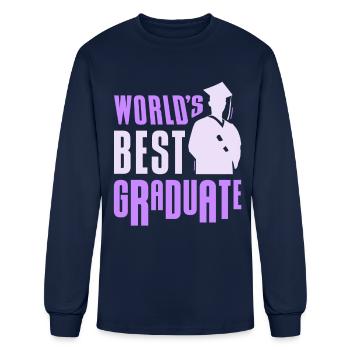 Meilleure équipe de diplômés au monde diplômée - T-shirt à manches longues Homme - marine - Devant