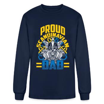 Proud Scandinavian Dad Swedish Scandinavia Nordic - Men's Long Sleeve T-Shirt - navy - Front