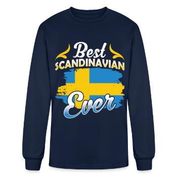 Best Scandinavian Ever Sweden Nordic Scandinavia - Men's Long Sleeve T-Shirt - navy - Front