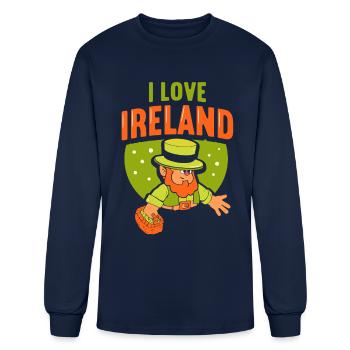 I Love Ireland St. Patricks Day Leprechaun Irish - Men's Long Sleeve T-Shirt - navy - Front