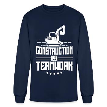 Construction Is Teamwork Site Worker - Men's Long Sleeve T-Shirt - navy - Front