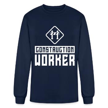 Construction Worker Site Teamwork - Men's Long Sleeve T-Shirt - navy - Front
