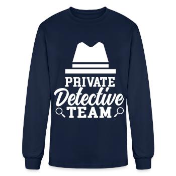 Enquêteur de l’équipe de détectives privés - T-shirt à manches longues Homme - marine - Devant